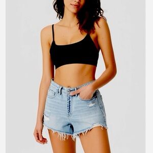 BLANKNYC Designer Denim Jean Shorts Beachy Raw Hem Womens Sz 30 Light Wash